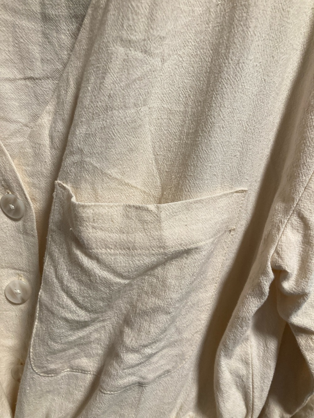 Madewell Ivory Button-Front Drawstring Waist Shirt - Picture 3 of 4